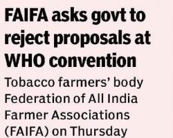 FAIFA asks govt to reject proposals at WHO convention [The Financial Express]_29092016