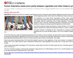 Farmer federation seeks price parity between cigarettes and other tobacco products [The New Indian Express]_20012022