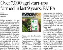 Over 7,000 agri start-ups formed in last 9 years - FAIFA [Business Line]_16052024